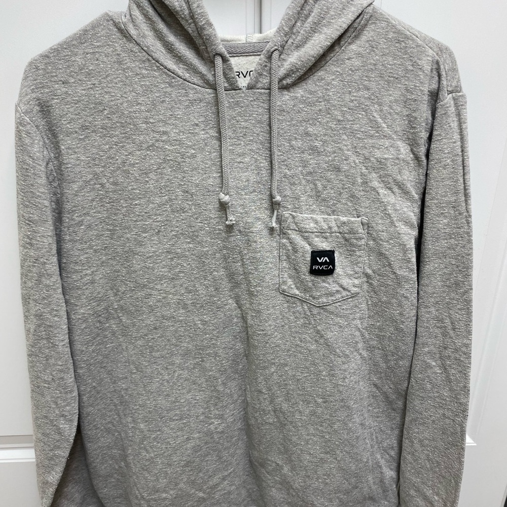 Rvca light grey pullover hoodie size large